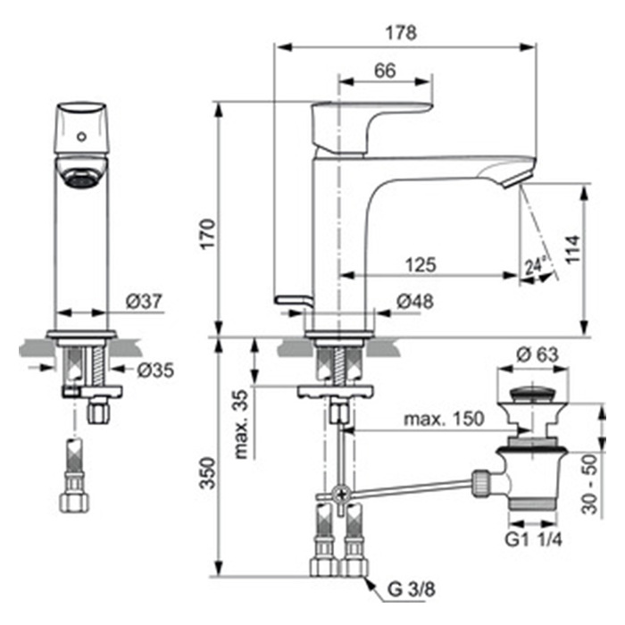 IDEAL STANDARD CONNECT AIR ANAMIKTIKI MPATARIA MPATARIA NIPTIROS ME BALBIDA A7012A5